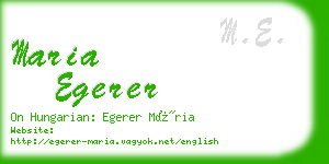 maria egerer business card